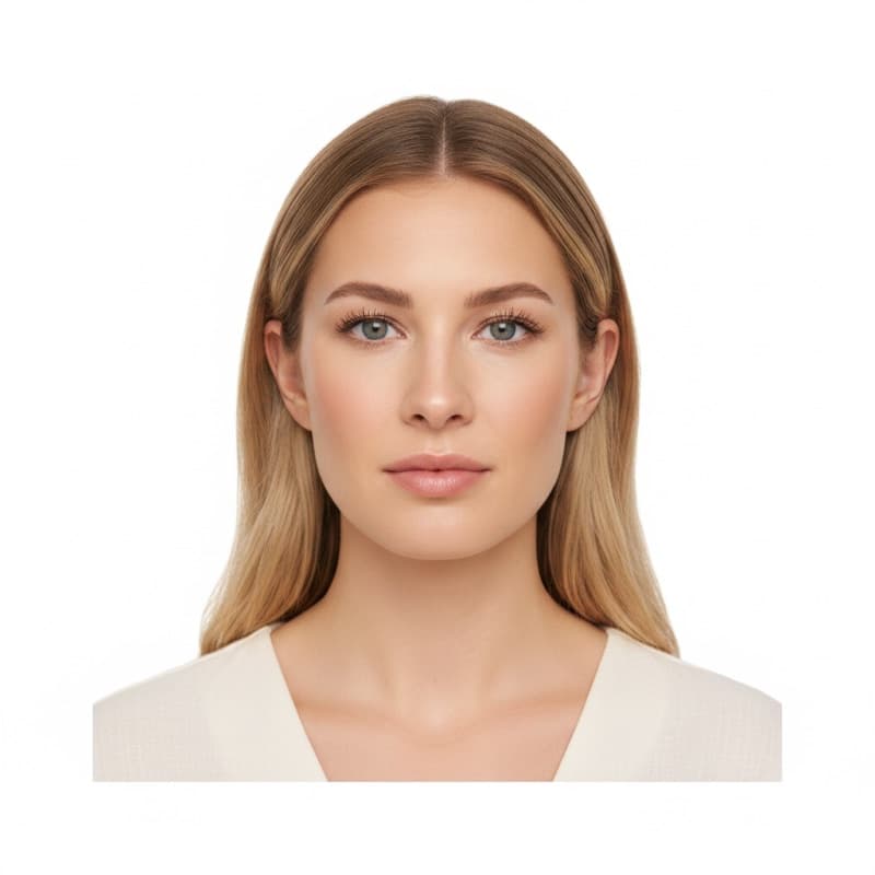 Passport photo before and after formatting