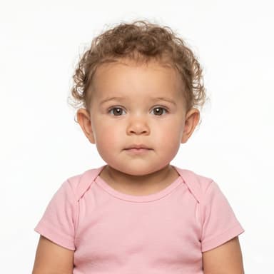 Compliant infant girl 2×2 passport photo